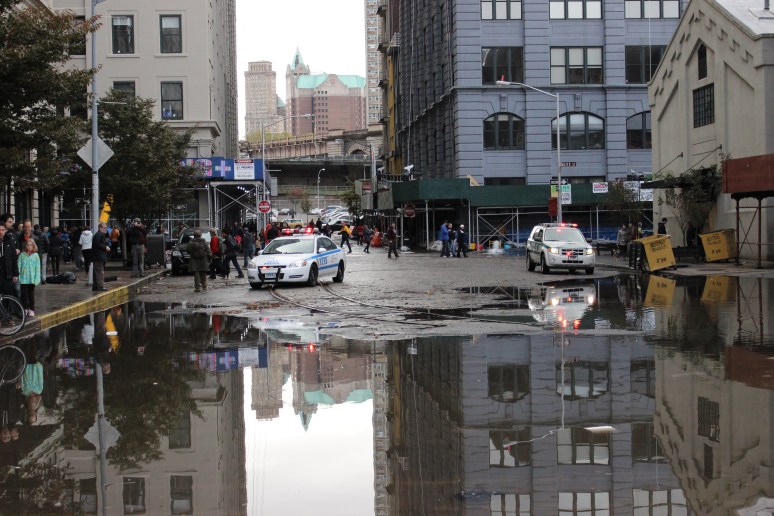 Main Street Brooklyn, New York Hurricane Sandy's aftermath.