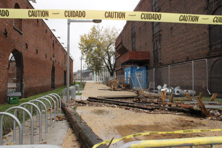 Brooklyn Bridge Park after hurricane Sandy's aftermath.